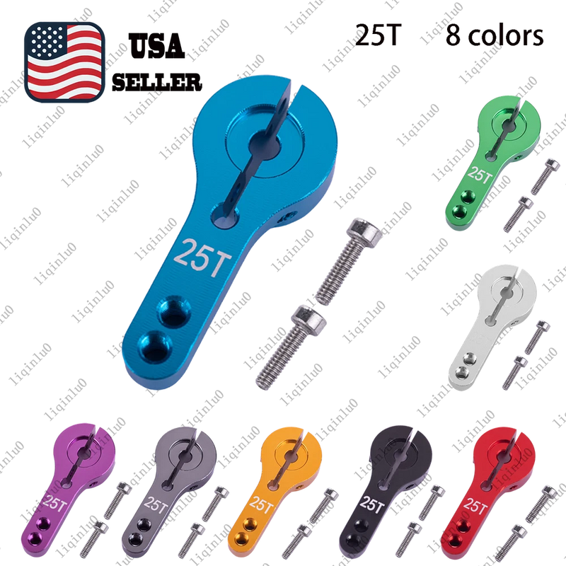 1PC High-Strength 25T 35mm Aluminum Servo Horn for RC Cars - 8 Color Options