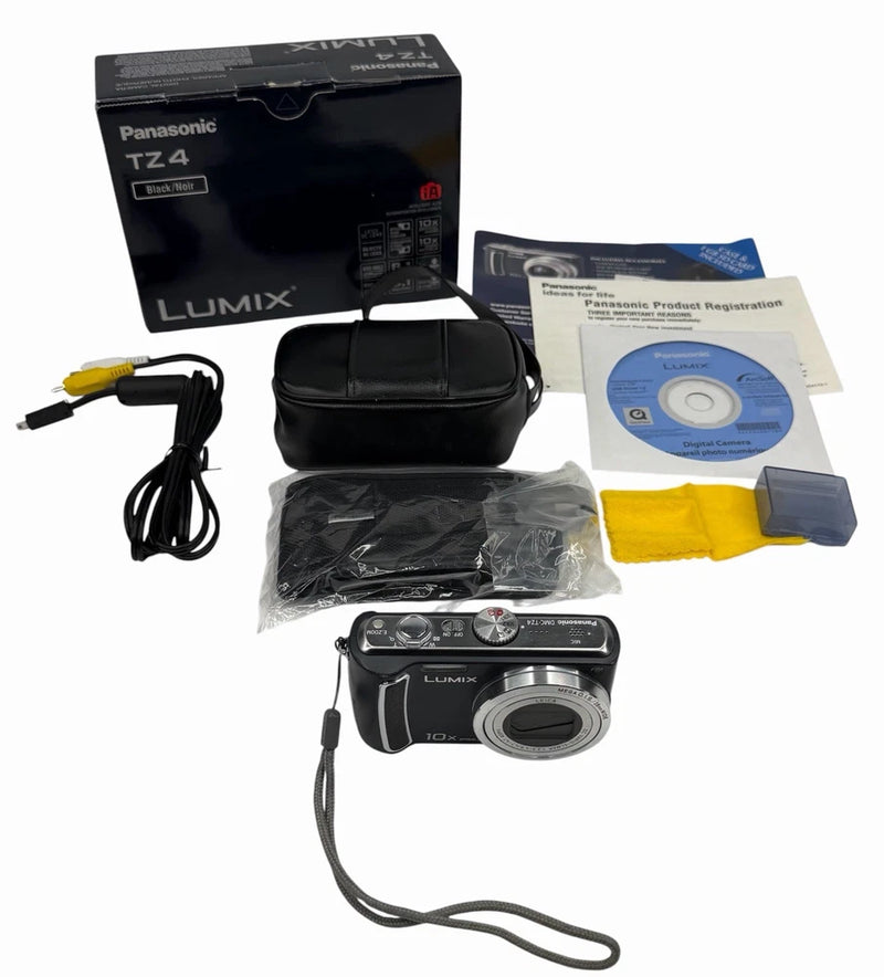 Panasonic LUMIX DMC-TZ4 8.1MP Compact Digital Camera BROKEN BATTERY DOOR *VIDEO*