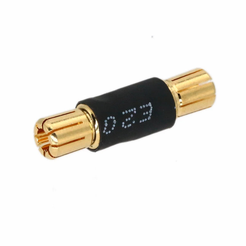 6mm male to 6mm male ESC motor converter with black insulation and gold banana plugs