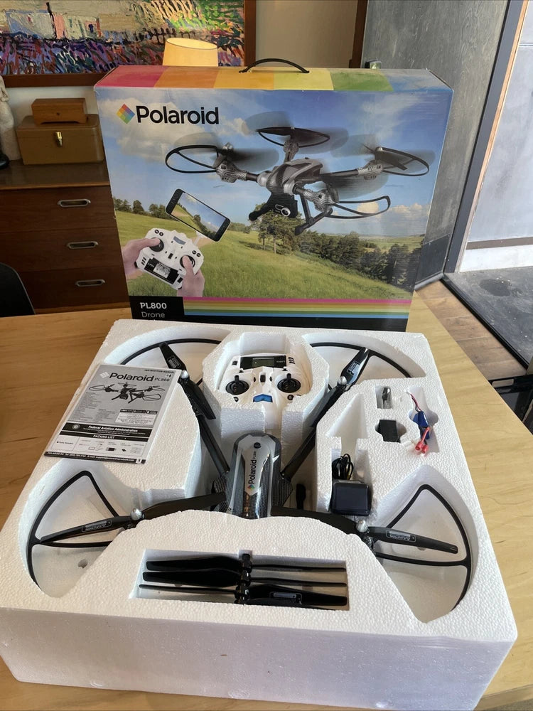Polaroid PL800 Camera Drone Quadcopter WiFi HD 720p 13mph 650 Flight Dist. NIB
