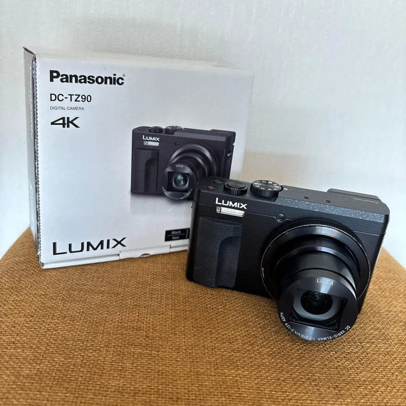 USED Panasonic LUMIX DC-TZ90 Black 4K Wi-Fi 32GB SD With Box Excellent Japan