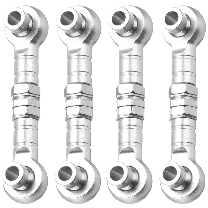 4pcs Steering Servo Rod RC Aluminum Linkages for HSP 1/10 94123 RC Car(White)