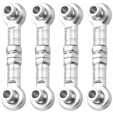4pcs Steering Servo Rod RC Aluminum Linkages for HSP 1/10 94123 RC Car(White)