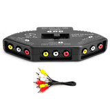 3 in 1 Out Audio Video Splitter Switch Selector, Audio Video Switcher, for DV...