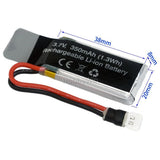 UdiRC 3.7V 350mAh Li-ion battery pack with red/black leads and white connector