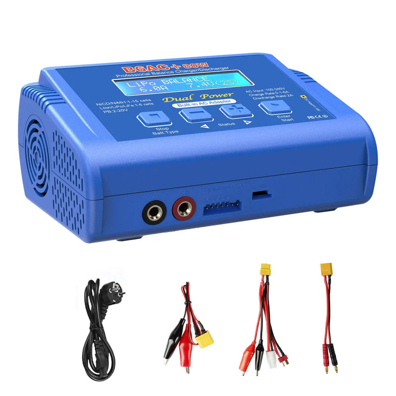 B6AC 80W Balance Battery Charger Lipo Battery Balance Charger 6A Discharger EU Battery