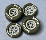Resin 15/17 Scale inch ¡°Weld Magnum 3¡± Wheels With Drag Slicks 1/24, 1/25
