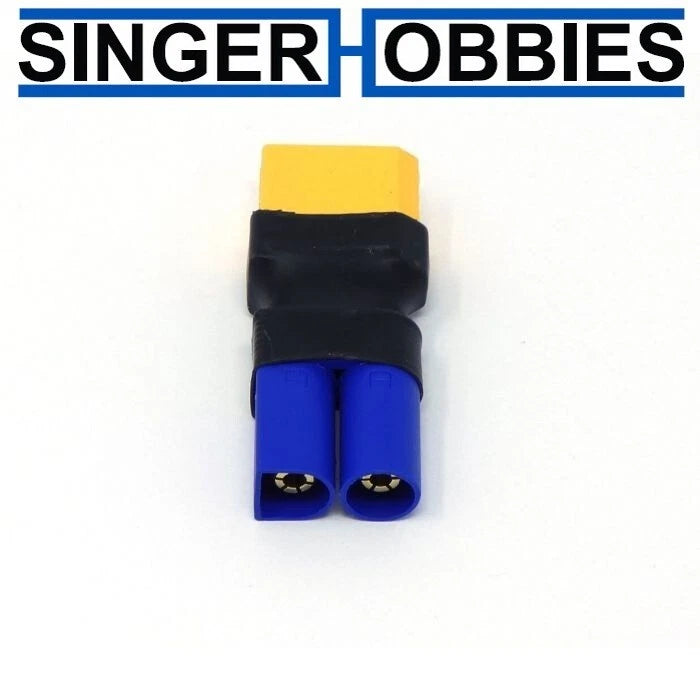 XT90 to EC5 battery connector adapter with HH, yellow XT90 female and blue male plug