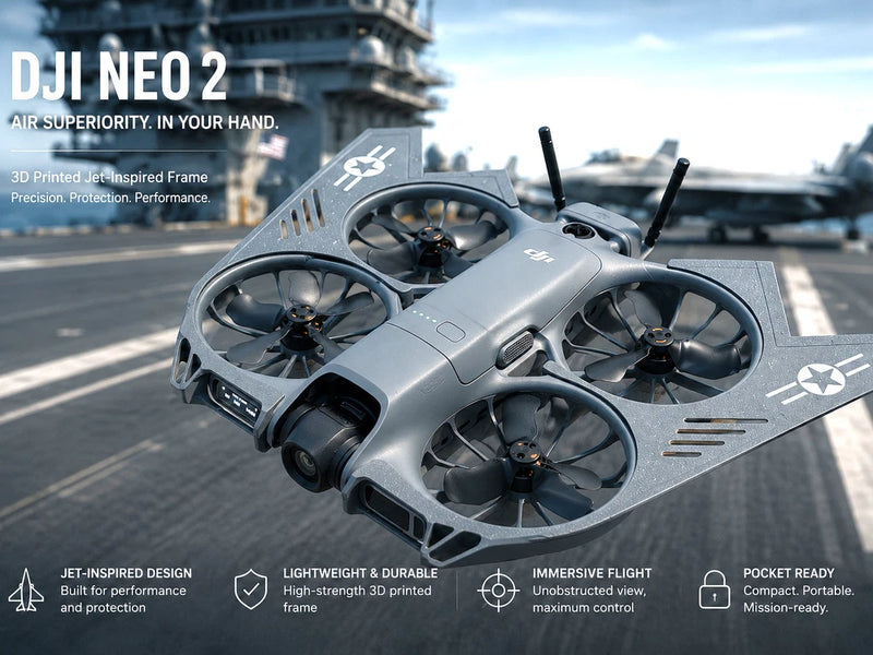 DJI NEO 2 Bomber Jet Wings Protection Frame | Lightweight Display & Protection Drone