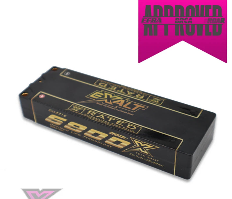 Team Exalt X-Rated 6800mah 200c 2s 7.4v Stick Lipo Battery w/5mm Bullets EXA3215 Battery