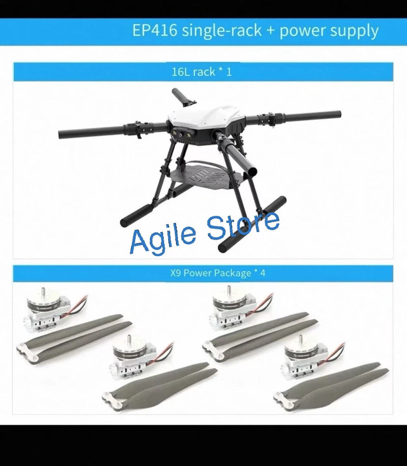4 Axis Spray Agriculture Drone UAV RC Drone Carbon E416P +X9 Power
