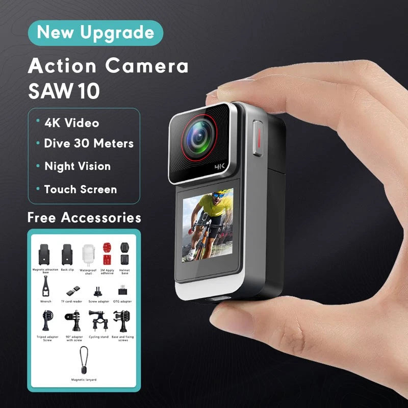 4K MINI WIFI Action Camera Thumb Sport POV Magnetic DV Recorder Waterproof SAW10