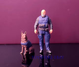 1/87 1/64 1/43 TOY figure USA POLICE with his police dog  diorama