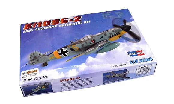 1/72 scale Bf 109G-2 model aircraft kit box with illustrated fighter plane