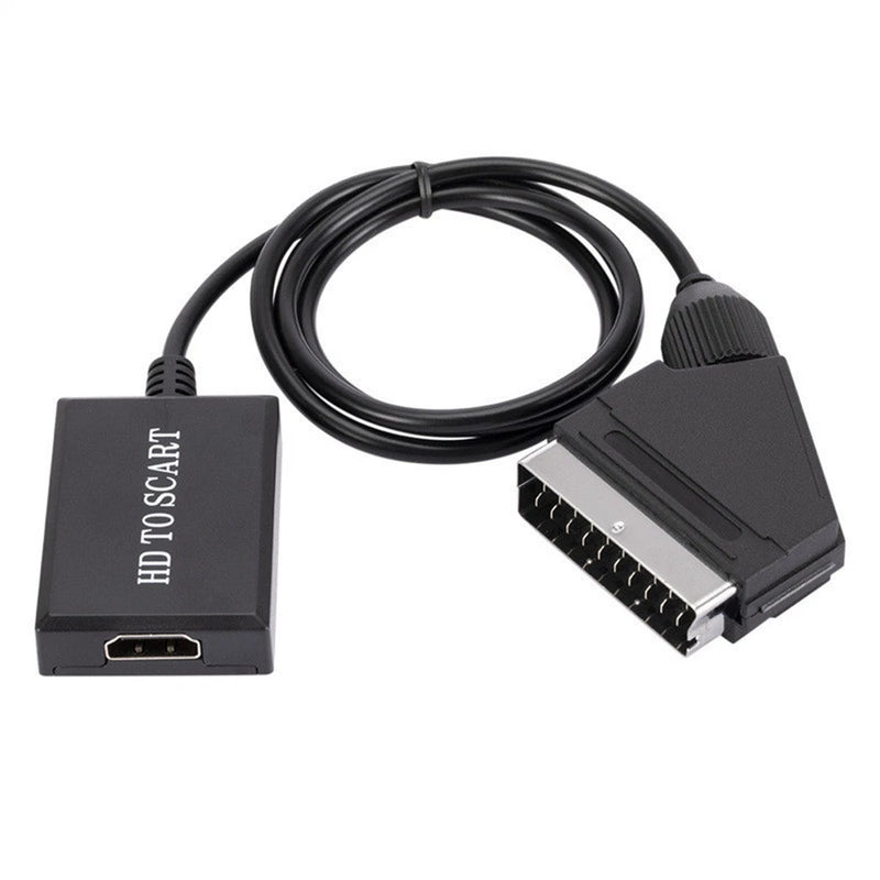 1Pcs HDMI To SCART Converter W/ Charge Cable 1080P Input HD Output Scart Adapter
