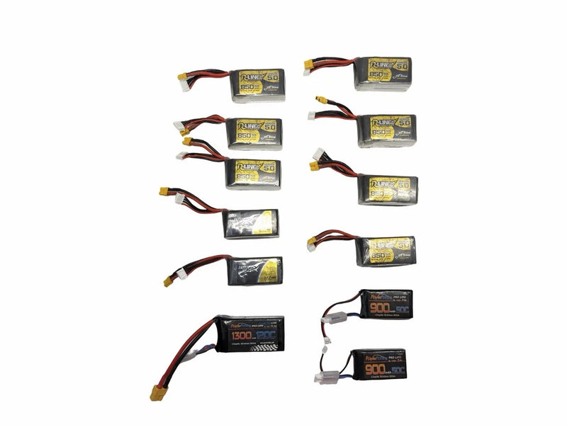 Tattu 850MAH, Powerhobby 900MAH & 1300MAH Lipo Lot For 1/10 Crawlers #19185 Battery