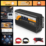 500W Pure Sine Wave Inverter 12V/24V Auto-Detect LCD Display Type-C Fast Charge