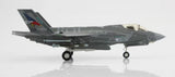 Dark gray F-35A Lightning II model with painted markings and extended landing gear