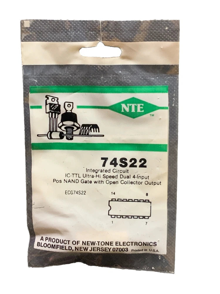 NTE74S22 IC TTL Ultra Hi Speed Dual 4 Input Pos NAND Gate Replaces ECG74S22