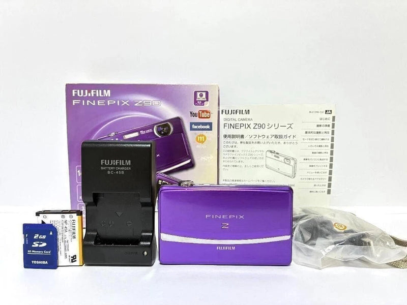 FUJIFILM FinePix Z90 Purple Compact Camera Tested Working From Japan