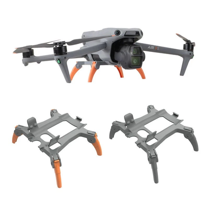 Drone landing gear extension with tripod holder for DJI Air 3S/3, gray bracket and orange legs