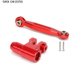 Red alloy steering servo horn with linkage adapter and mounting screws