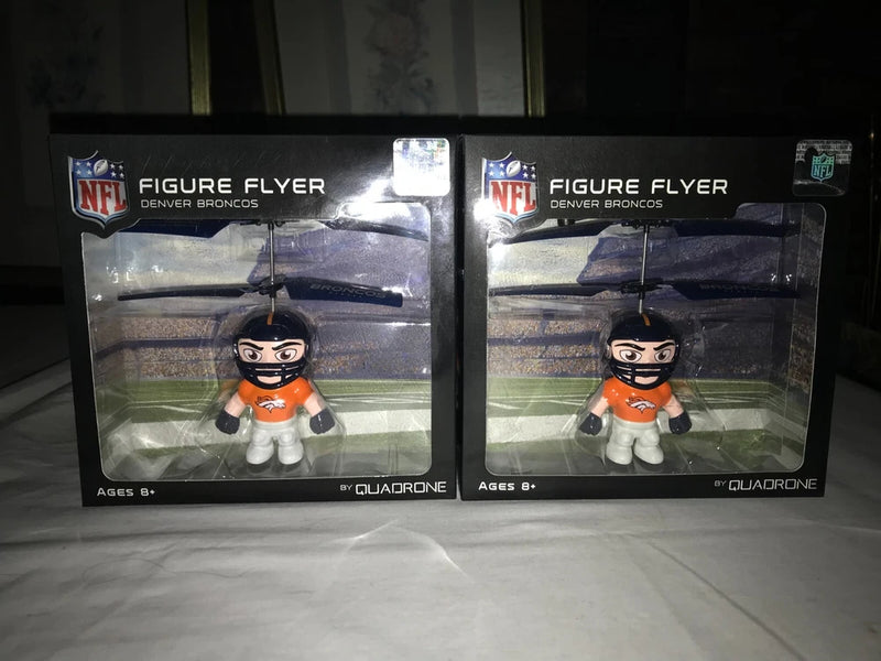 2 QUADRONE NFL Player FIGURE FLYER Toy DRONE Hand Sensor DENVER BRONCOS Team NIB