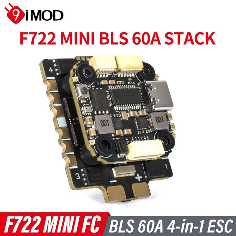 9IMOD F722 Flight Stack FC 60A ESC 3-8S 20x20mm With Gyro For FPV Racing Drone
