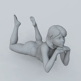 1/24 Resin Figure Hot Sexy Girl Car Girl  Lie  Model Kit Unpainted Unassembled