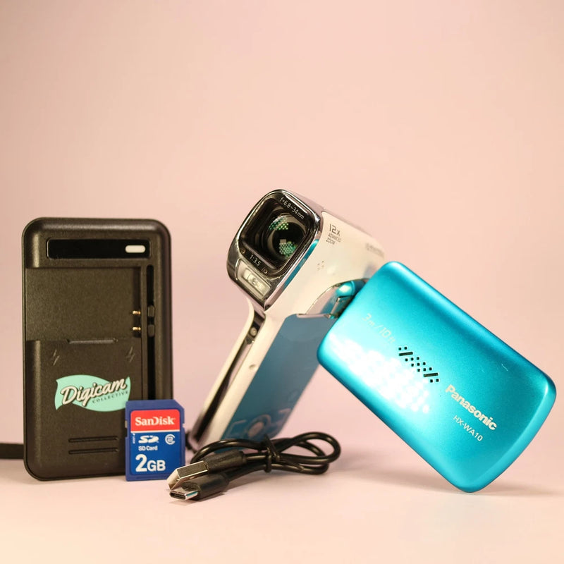 Panasonic HX-WA10 16.0MP Underwater Digital Video Recorder Blue Tested W Charger