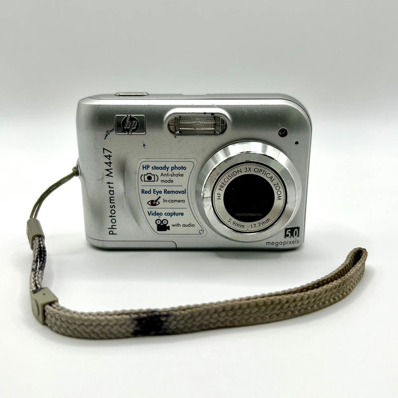 HP PhotoSmart M447 5.0 MP Digital Camera - Silver - For Parts - Not Working