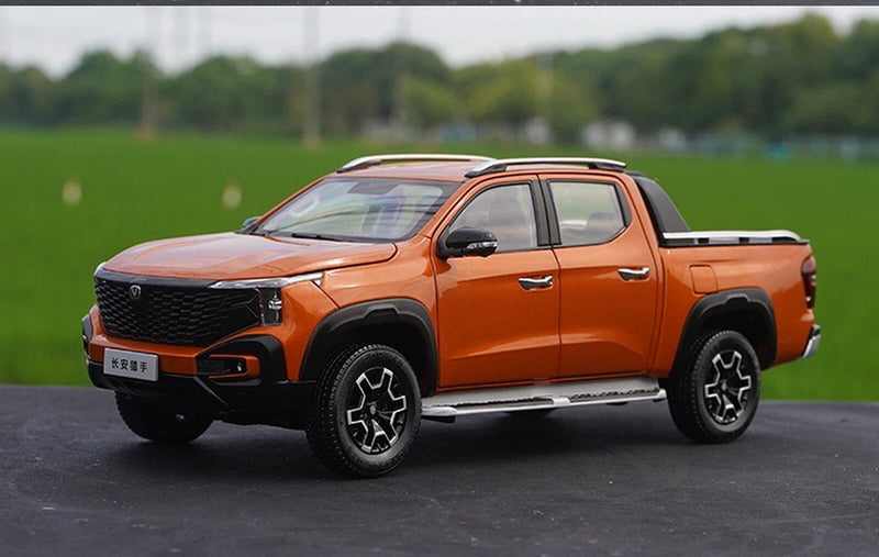1/18 Scale China Changan Hunter Pickup 2024 Orange DieCast Car Model Toy Gift