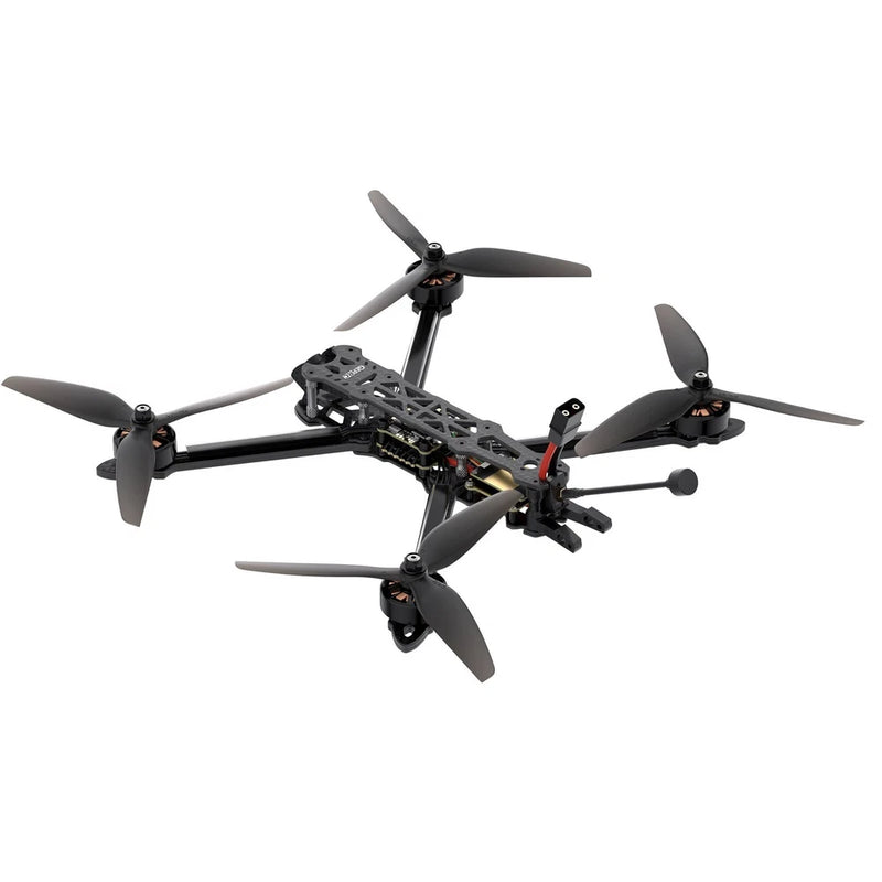 GEPRC 7-inch FPV drone kit with four black propellers and carbon frame