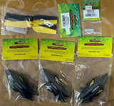 Dromida quadcopter parts kit with yellow canopies, prop set, and main gear shafts in bags