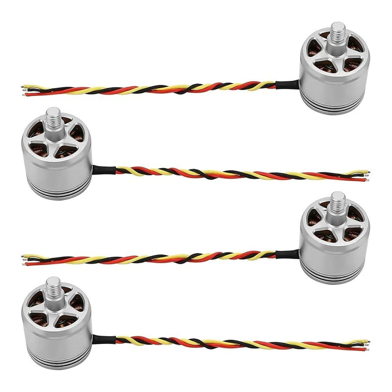 DJI Phantom 3 genuine drone motor set, silver housings with multicolor lead wires