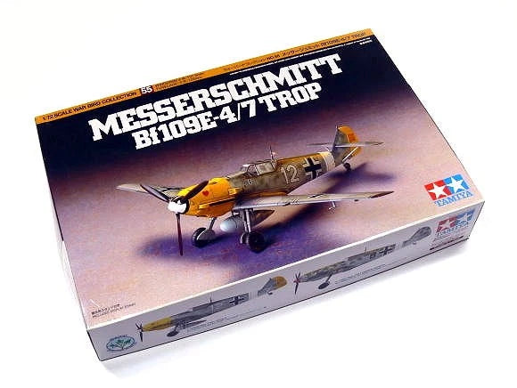 1/72 Messerschmitt Bf109E model kit box with aircraft artwork