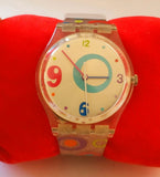 NICE GOLD Glitter SWATCH WATCH 2004 MODEL, BATTERY INSTALLED WORKS GREAT Battery