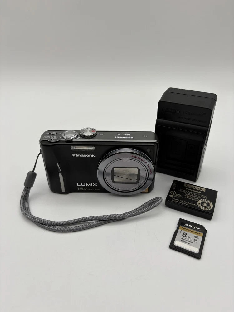 Panasonic LUMIX DMC-ZS8 14.1MP Digital Camera Black w/16x Optical Zoom Bundle