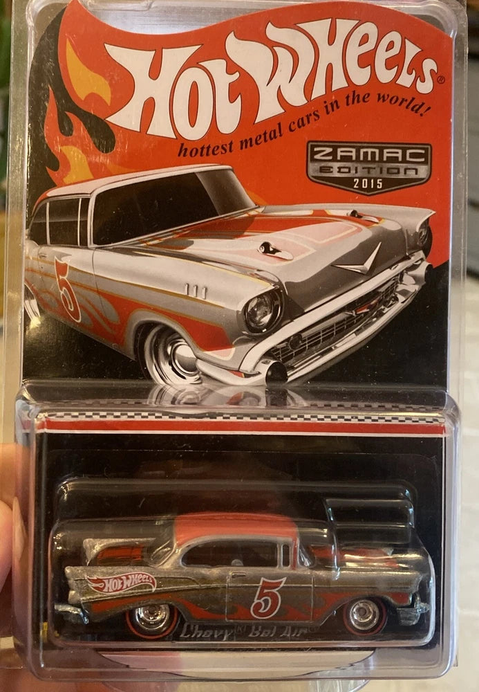 Hot Wheels RLC ¡®57 Chevy Bel Air 2015 ZAMAC EDITION - MAIL IN - NEW IN PROTECTOR