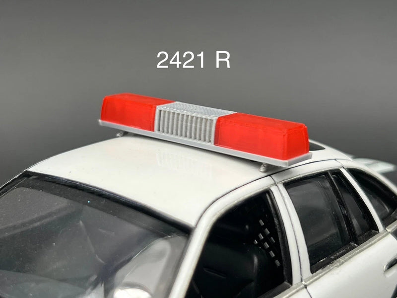 1/24 25 Scale Model Red Federal Signal Twinsonic Lightbar Police Fire 2421R