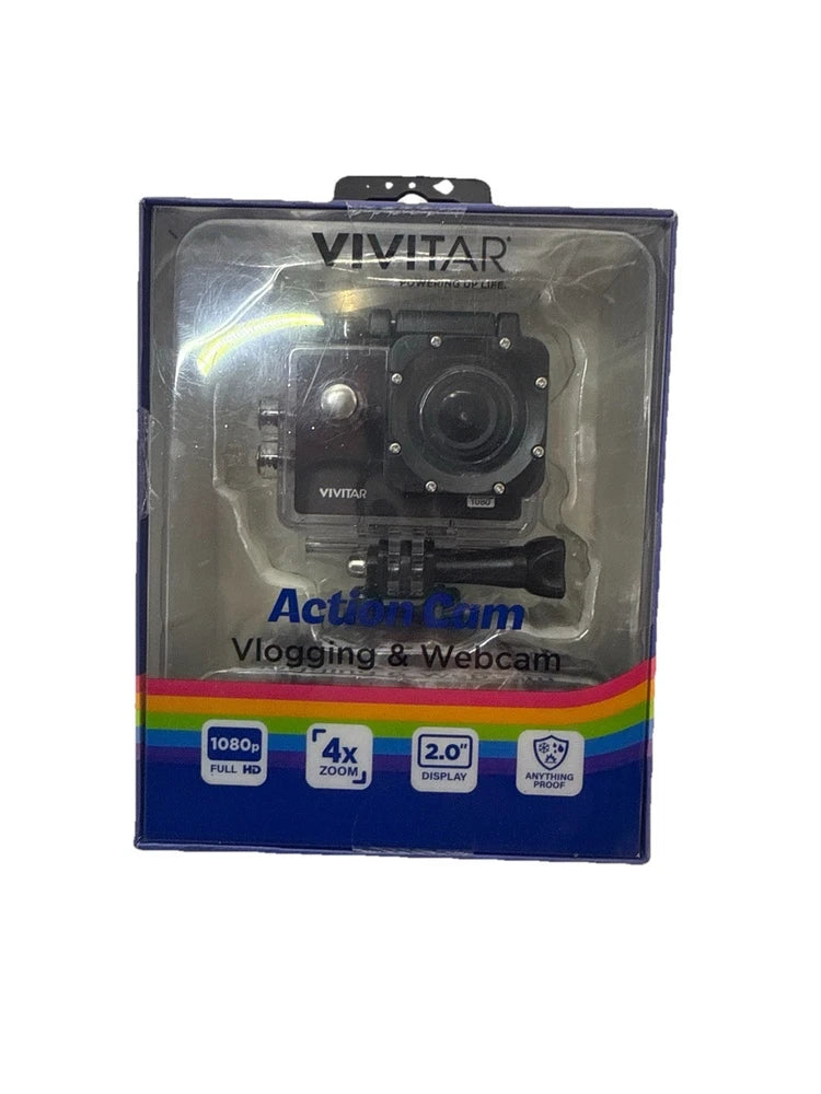 Vivitar Action Cam Vlogging &Webcam 1080p HD 4x Zoom 12 MP Waterproof