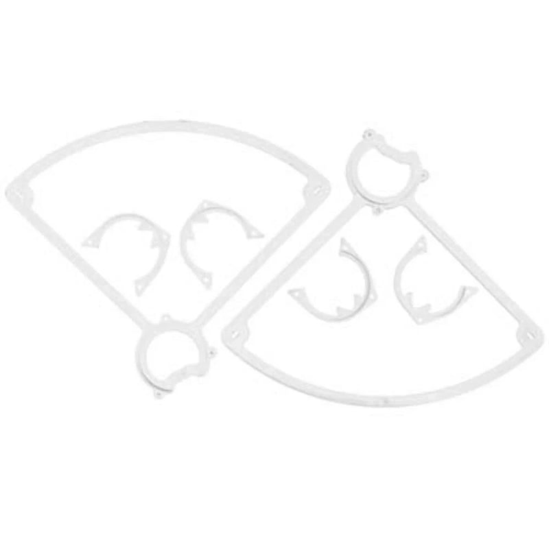 White rear prop guard parts with mounting rings and arms