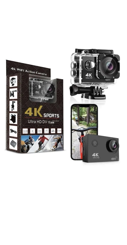 4K Sports Ultra HD DV 30 M Water Resistant Action Camera with Accessories