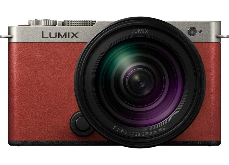 Panasonic LUMIX S9 H Kit 28-200mm Dark Silver x Crimson Red Leather