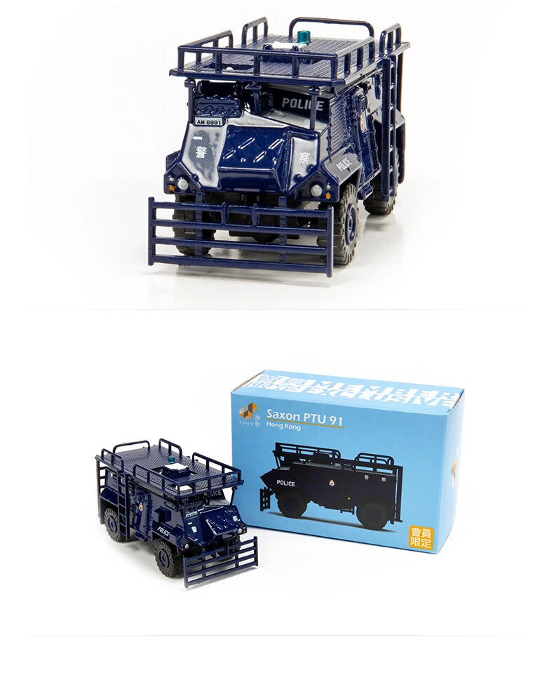 Tiny 1/72 Scale Saxon Armoured Vehicle Hongkong Police PTU #91 Alloy Model Car