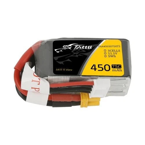 450mAh 3S 11.1V 75C Tattu Lipo Battery Pack with XT30 Plug Battery