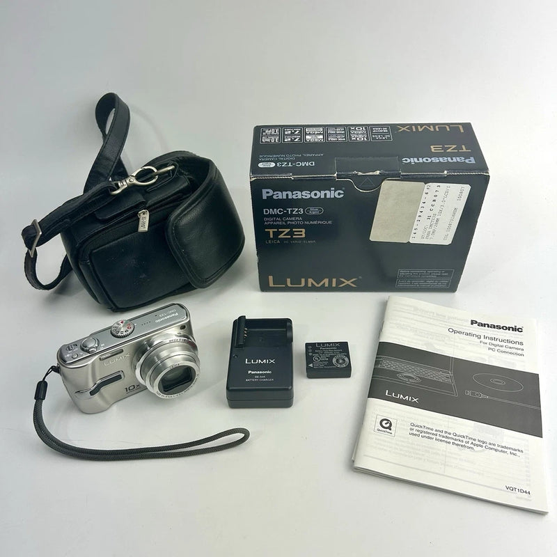 Panasonic LUMIX DMC-TZ3 7 MP Camera: 2 Batteries, Charger, SD, Etc.  Parts READ