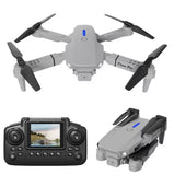 E88 Drone w/ Screen Controller 4K Dual Camera FPV Foldable Quadcopter +4 Battery