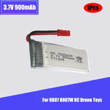 1Pcs 900mAh 3.7V 25C 752560 Li-po Battery JST Plug for 8807 8807W RC Drone Toys