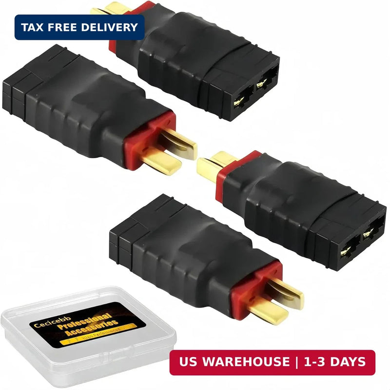 4 Pack Male Deans-T Plug Connector Adapter Compatible with TRX Wireless Converte Converter